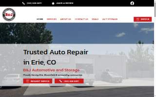 B&J Automotive and Storage website