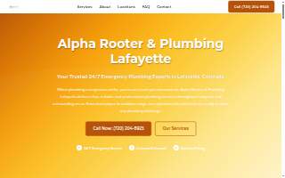 Alpha Rooter & Plumbing Lafayette website