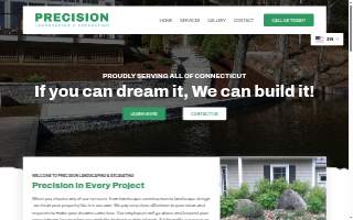 Precision Landscaping and Excavating website
