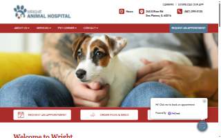 Wright Animal Hospital website