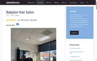 Babylon Hair Salon website
