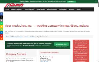 Tiger Truck Lines website