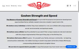 Goshen Strength and Speed website