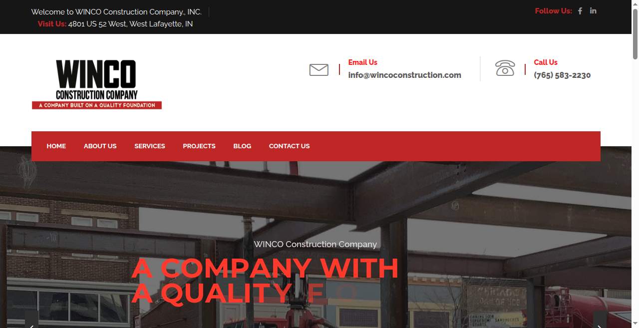 Winco Construction Company website