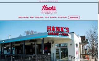 Hank's Garage and Grill website