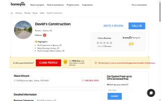 David's Construction website