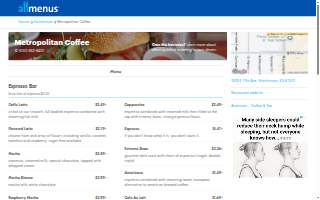 Metropolitan Coffee website