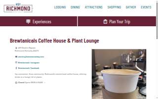 Brewtanicals Coffee House and Plant Lounge website
