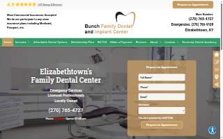 Bunch Family Dental website