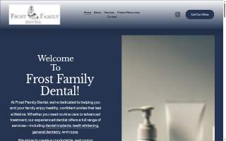 Frost Family Dental website