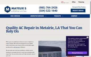 Metairie AC Repair website
