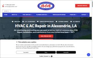 ACA Air Conditioning Heating & Plumbing website
