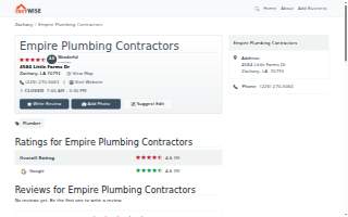 Empire Plumbing Contractors website