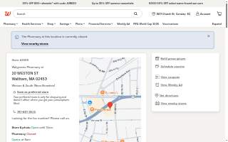 Walgreens of Waltham website