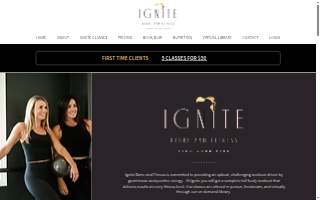 Ignite Barre and Fitness Studio website
