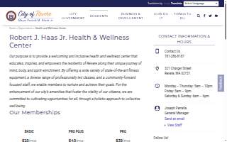 Haas Health and wellness Center website