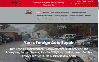 Yanis Foreign Auto Repair website