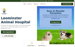 Leominster Animal Hospital website