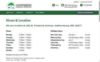 Gaithersburg Animal Hospital website