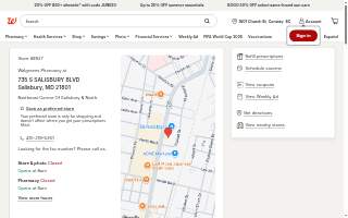Walgreens Pharmacy of Salisbury website