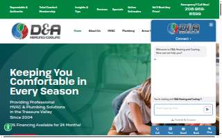 D&A Heating & Cooling website