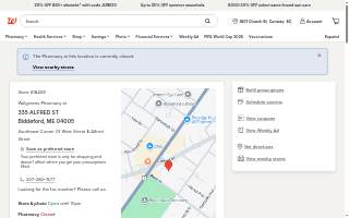 Walgreens Pharmacy of Biddeford website