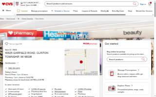 CVS Pharmacy of Clinton Township website