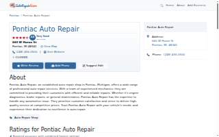 Pontiac Auto Repair website