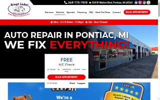 Great Lakes Auto Repair Service website