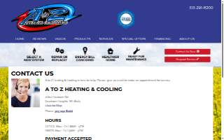 A To Z Total Heating & Cooling website