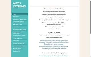 Amy's Catering of East Lansing website