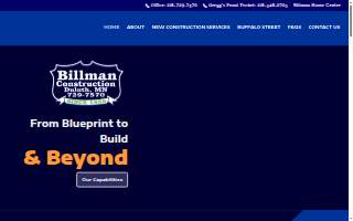Billman Construction Inc. website