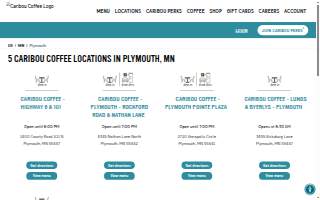 Caribou Coffee of Plymouth website