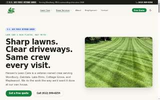 Hansen's Lawn Care website