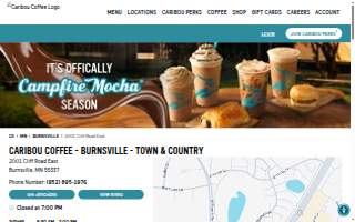 Caribou Coffee of Burnsville website