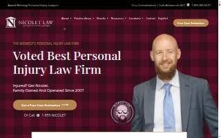 Nicolet Law Accident & Injury Lawyers of Moorhead website