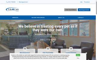 Life Care Animal Hospital of Maplewood website