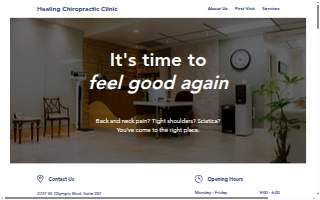 Healing Chiropractic Clinic website
