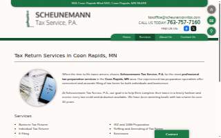 Scheunemann Tax Services website