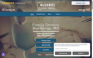 McDaniel Family Dental website