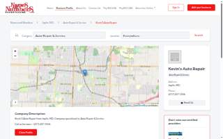 Kevin's Auto Repair website