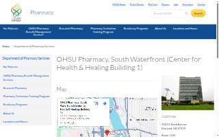 OHSU Pharmacy, South Waterfront (Center for Health & Healing, Building 1) website