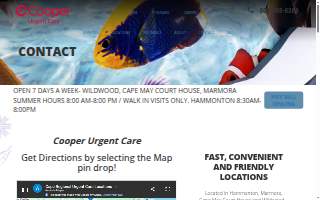 Cooper Urgent Care at Wildwood website