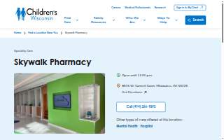 Skywalk Pharmacy-Children's Wisconsin website