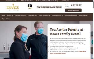 Isaacs Family Dental website