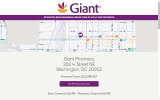 Giant Pharmacy of Washington website