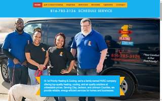 1st Priority Heating & Cooling and Construction website