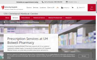 UH Bolwell Pharmacy website