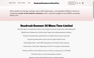 Headrush Roasters Coffee & Tea website