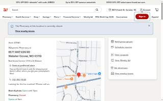 Walgreens Pharmacy of Webster Groves website